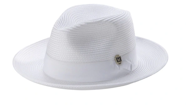 Beyaz Örgülü Geniş Kemer Fedora; Şık Grosgrain Şeritlerle Mükemmel Bir Tarz!
